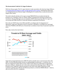 July 21, 2014 - SUGAR TRADE FAIRNESS