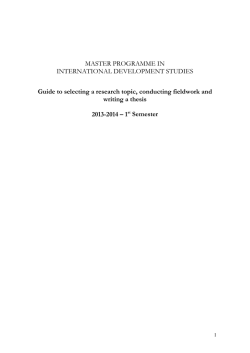 IDS Fieldwork Guide start September 2013