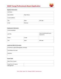 HACE Young Professionals Board Application