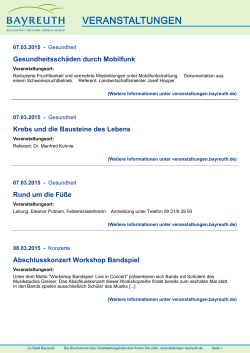 Veranstaltungsdaten von wwww.bayreuth.de