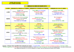 menus du mois de mars 2015 - Caisse des Ecoles de Cagnes-sur-Mer