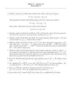 Math 601 – Spring 2014 Homework #3 1. (Hatcher