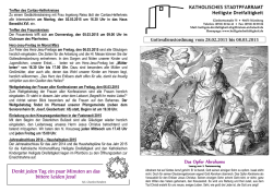Gottesdienstordnung - Heiligste Dreifaltigkeit