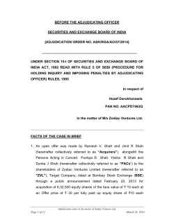 adjudication order no. ask/rga/ao/57/2014