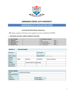 Application Forms - Zimbabwe Ezekiel Guti University