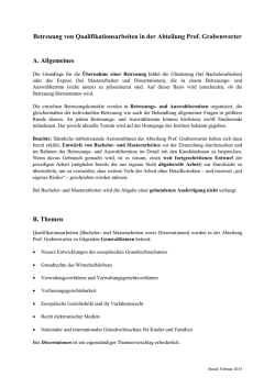 Infoblatt &uuml;ber Abschlussarbeiten bei Prof. Grabenwarter