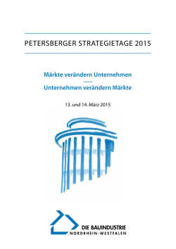 Petersberger Strategietagen 2015 - BWI-Bau