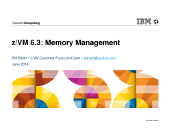 z/VM 6.3: Memory Management