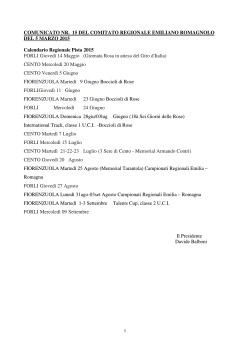 comunicato nr 15 del 5 marzo 2015 - FCI Comitato Regionale Emilia