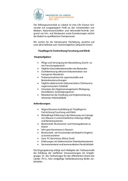 Die Stiftungsuniversit&auml;t zu L&uuml;beck ist eine Life Science Uni