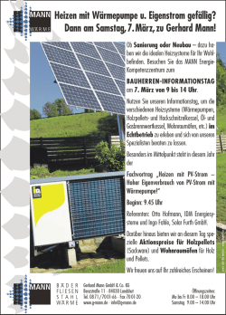 Heizen mit W&auml;rmepumpe u. Eigenstrom gef&auml;llig?