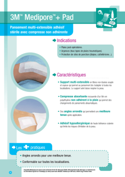 Fiche technique 3M M&eacute;dipore + PAD
