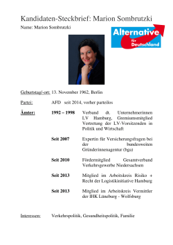 Kandidaten-Steckbrief: Marion Sombrutzki - AfD