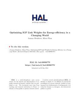 Optimizing IGP Link Weights for Energy-efficiency in a - HAL