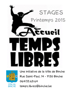 STAGES - Binche