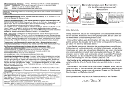Gottesdienstplan und Nachrichten - Pfarrverbund