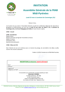 Invitation AG FRAB du 23 mars à Lavelanet - FRAB