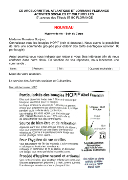 NOUVEAU Bougies HOPI - ASC ArcelorMittal Florange