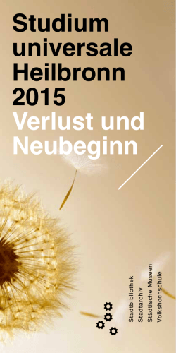 Studium universale 2015 - Volkshochschule Heilbronn