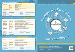 Programme Proximum Mars 2015
