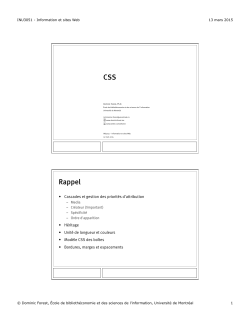 CSS Rappel - Dominic Forest
