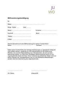 Mitfinanzierungsbest&auml;tigung