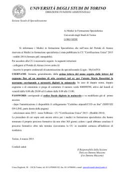 Istruzioni per accedere alla Certificazione Unica 2015