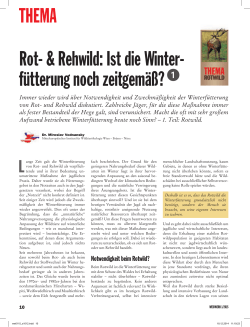 THEMA Rot- & Rehwild: Ist die Winter- fütterung noch
