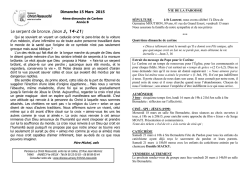 feuille paroissiale du 15 mars 2015
