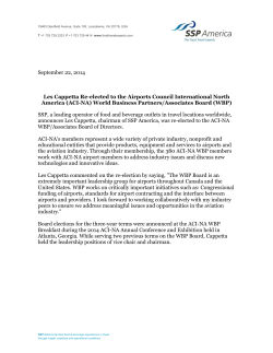 September 22, 2014 Les Cappetta Re-elected to the Airports
