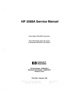 HP 3588A Service Manual