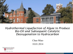 Hydrothermal Liquefaction of Algae to Produce Bio