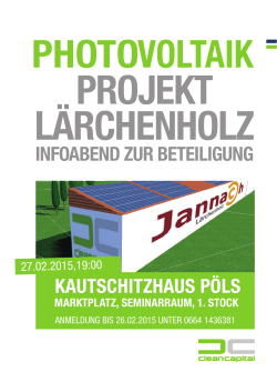 INFOABEND ZUR BETEILIGUNG KAUTSCHITZHAUS P&Ouml;LS