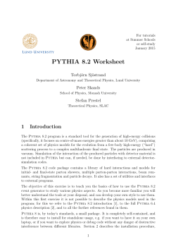 PYTHIA 8.2 Worksheet