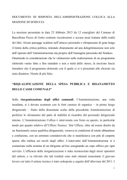 DOCUMENTO DI RISPOSTA DELL`AMMINISTRAZIONE