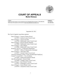 Court of Appeals Media Releases