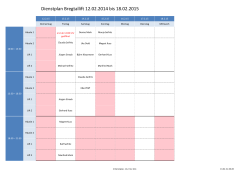 Dienstplan Bregtallift 12.02.2014 bis 18.02.2015