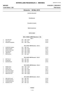 INTERCLUBS REGIONAUX 2 - MEKNES
