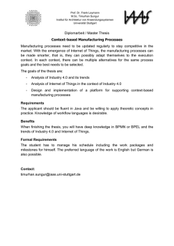 Diplomarbeit / Master Thesis Context-based Manufacturing