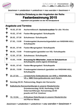 Fastenbesinnung 2015 - Schulzentrum FRIESGASSE
