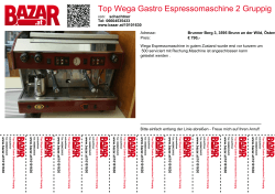 Top Wega Gastro Espressomaschine 2 Gruppig