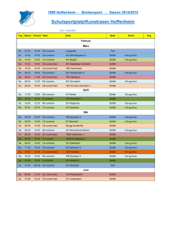 Heimspielplan R&uuml;ckrunde Schulsportplatz 2014/2015