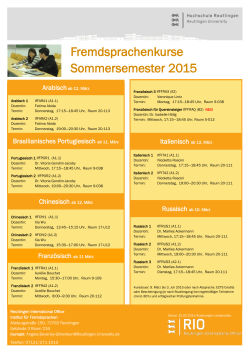 Andere Fremdsprachen Sommersemester 2015