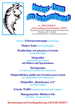 Heringsessen - Bockenheim