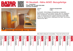 Wr.Neustadt - Nähe AKNÖ: Bezugsfertige Mietwohnung