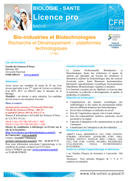 Fiche de la formation
