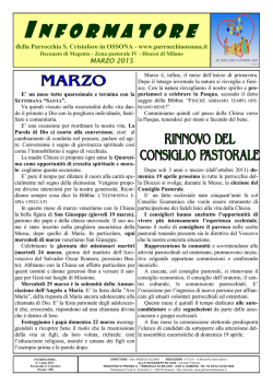 I NFORMATORE - Parrocchia di Ossona