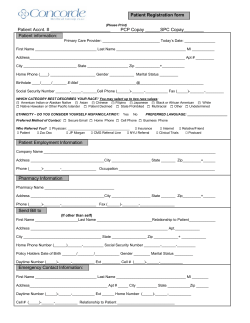 Patient Registration form