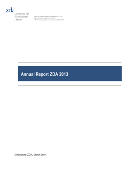 Annual Report ZDA 2013 - Zentrum für Demokratie Aarau