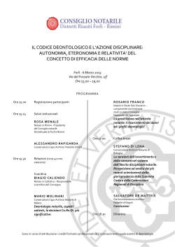 Programma - Consiglio Notarile Distretti Riuniti Forlì – Rimini